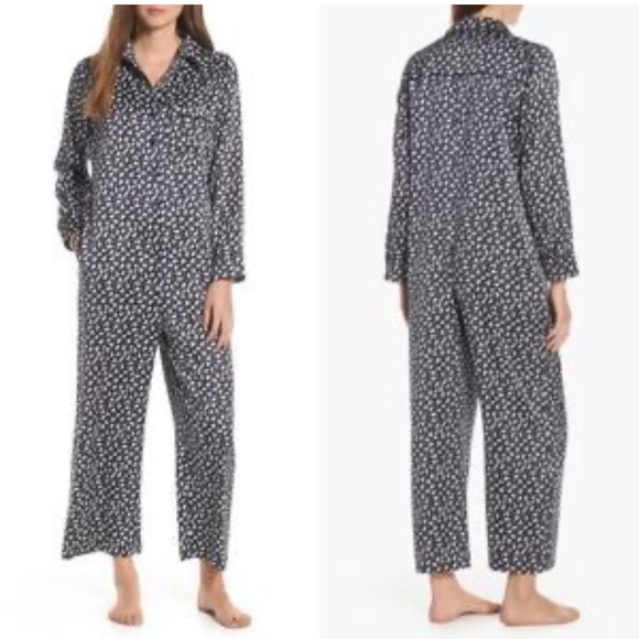 Something Navy Floral Jumpsuit Size XL